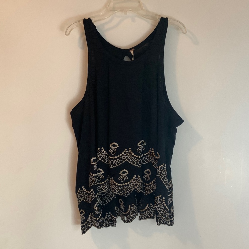 Free People Black and Ivory Tank